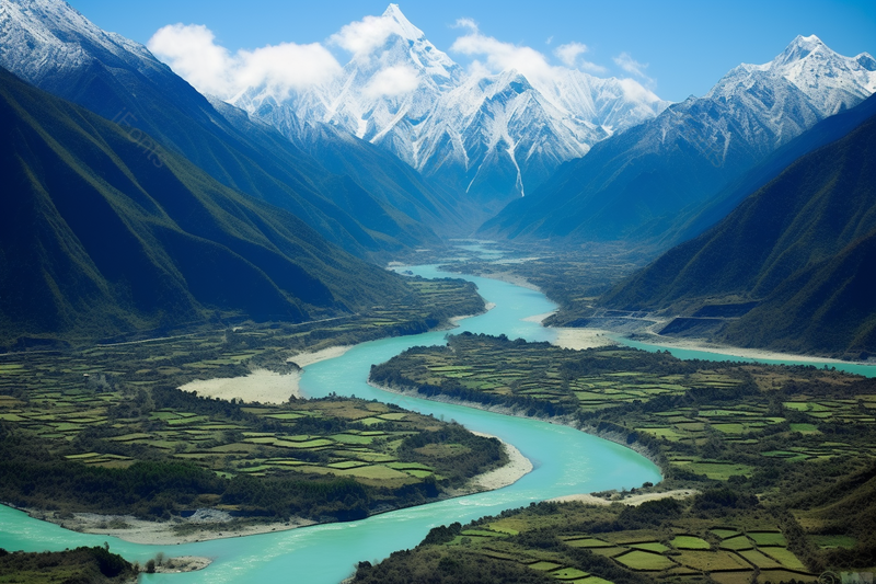 雅鲁藏布江峡谷桃花节蔚蓝天空旅游摄影图片,高清,摄影图,摄影图片,图片大全,摄影图免费下载